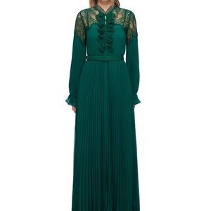 Self portrait deep green maxi gown